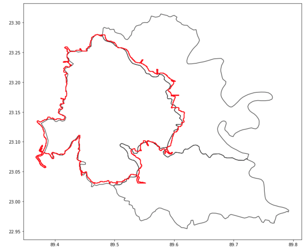super imposed polygon with actual polygon shapefile